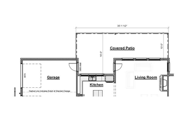 3rd Car Garage with Extended Covered Patio Option