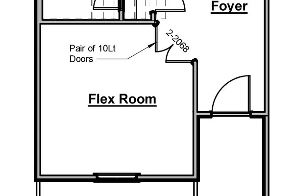 Flex Room Door Option Replaces Cased Opening with Pr. 10Lt. Doors