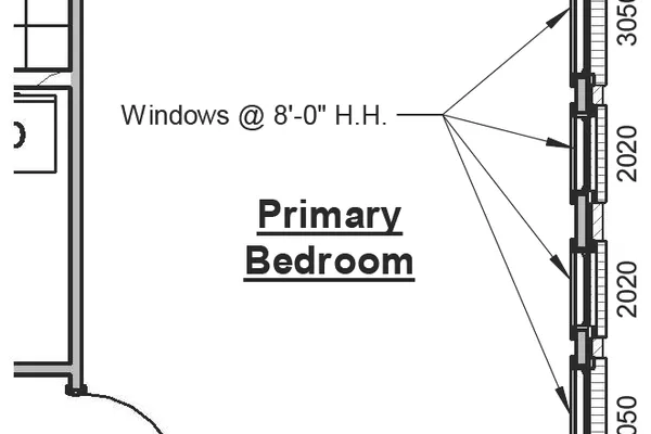 Primary Bedroom - Privacy Windows Option