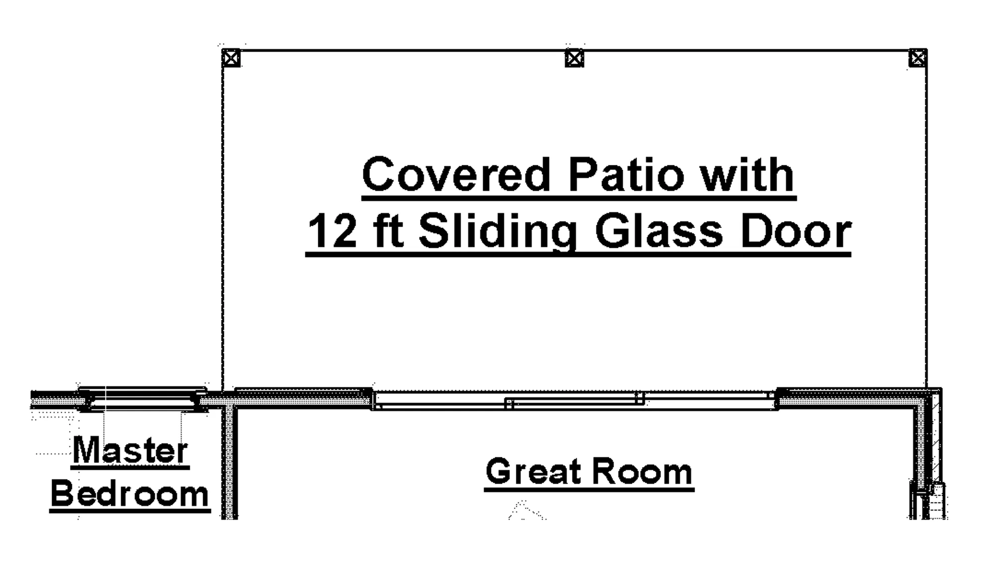 Covered Patio with 12ft Sliding Glass Door - undefined