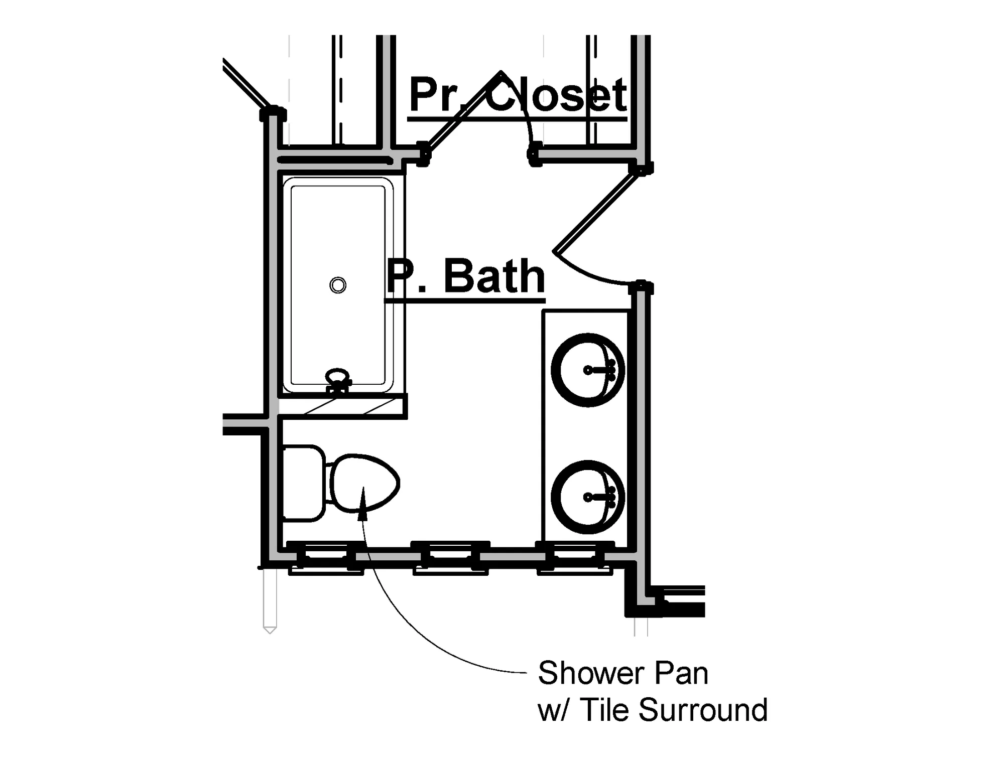 Primary Bath Shower Pan with Tile Surround Option - undefined