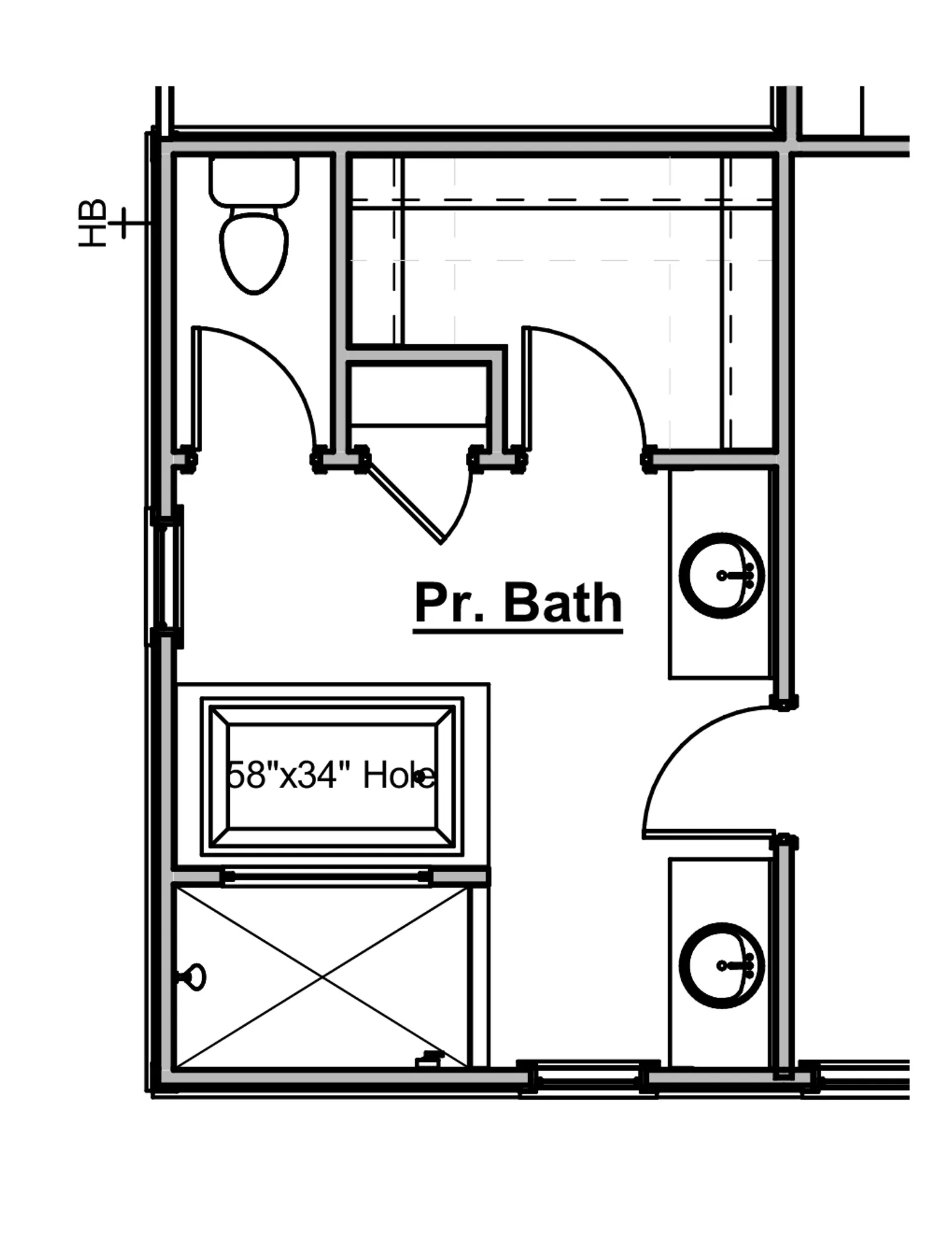 Primary Bath Layout: Separate Tub w/ Separate Shower - undefined