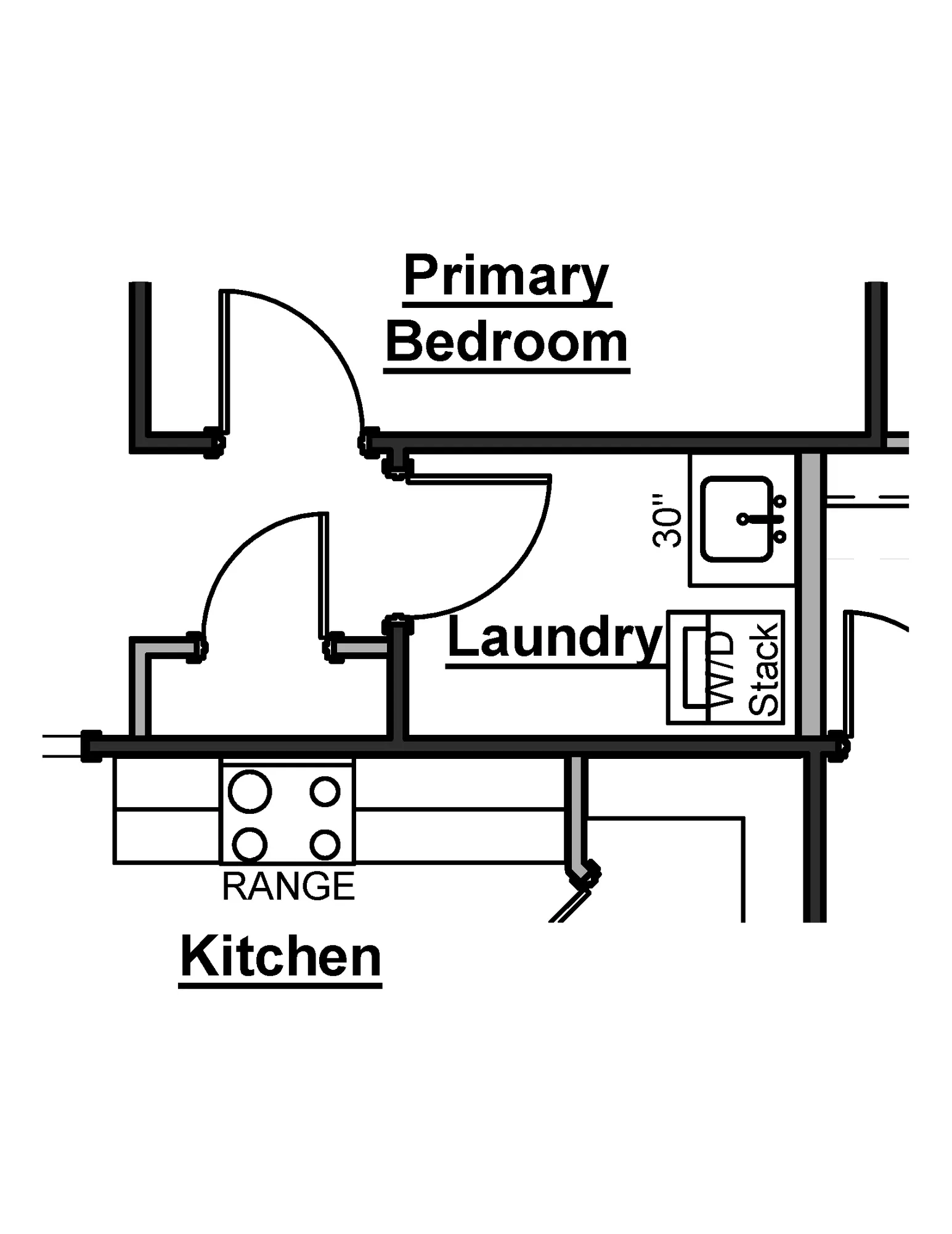 Laundry Sink Option with Washer Dryer Stack - undefined