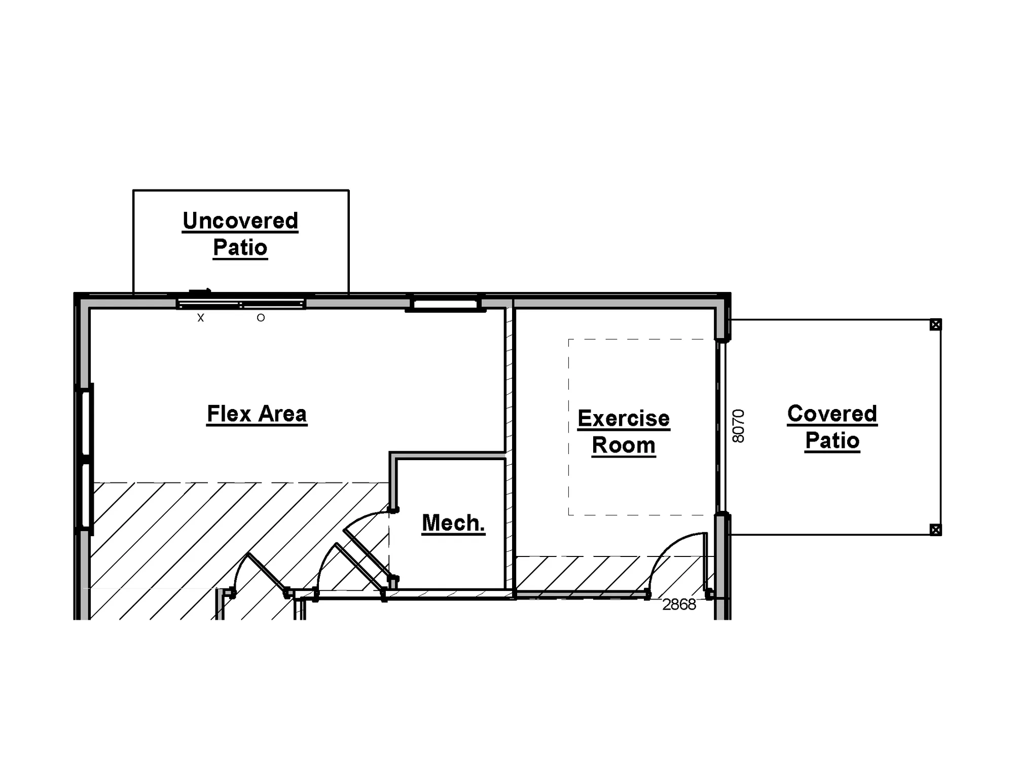 Exercise Room with Garage Door to Covered Patio Option - undefined