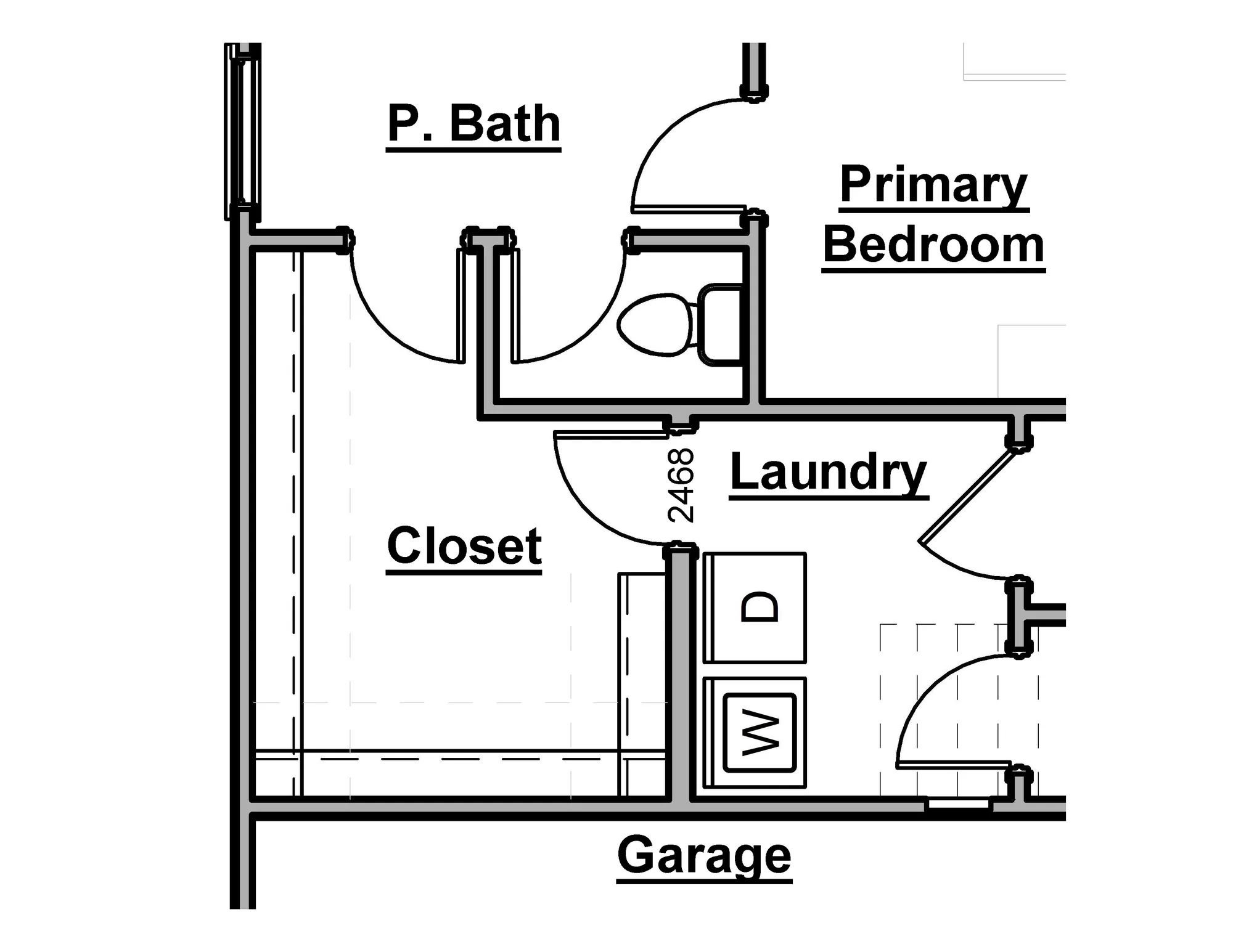 Primary Closet Door to Laundry Room Option - undefined