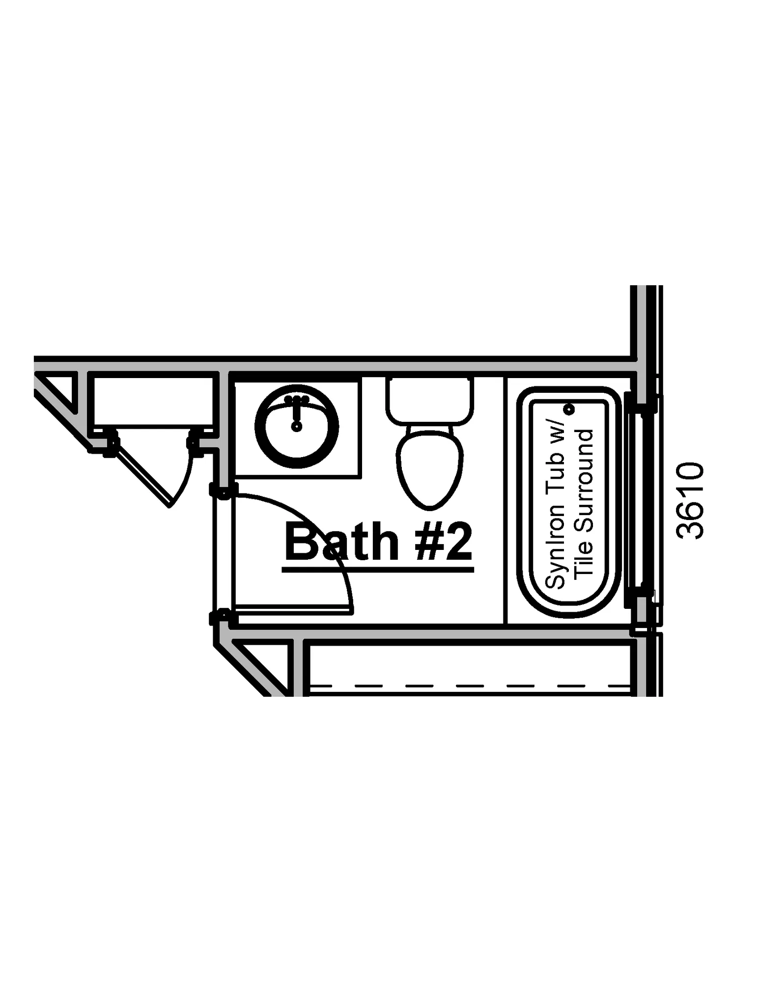Interior Bath #2 Tub Shower Combo with Tile Surround and Transom Window Option - undefined