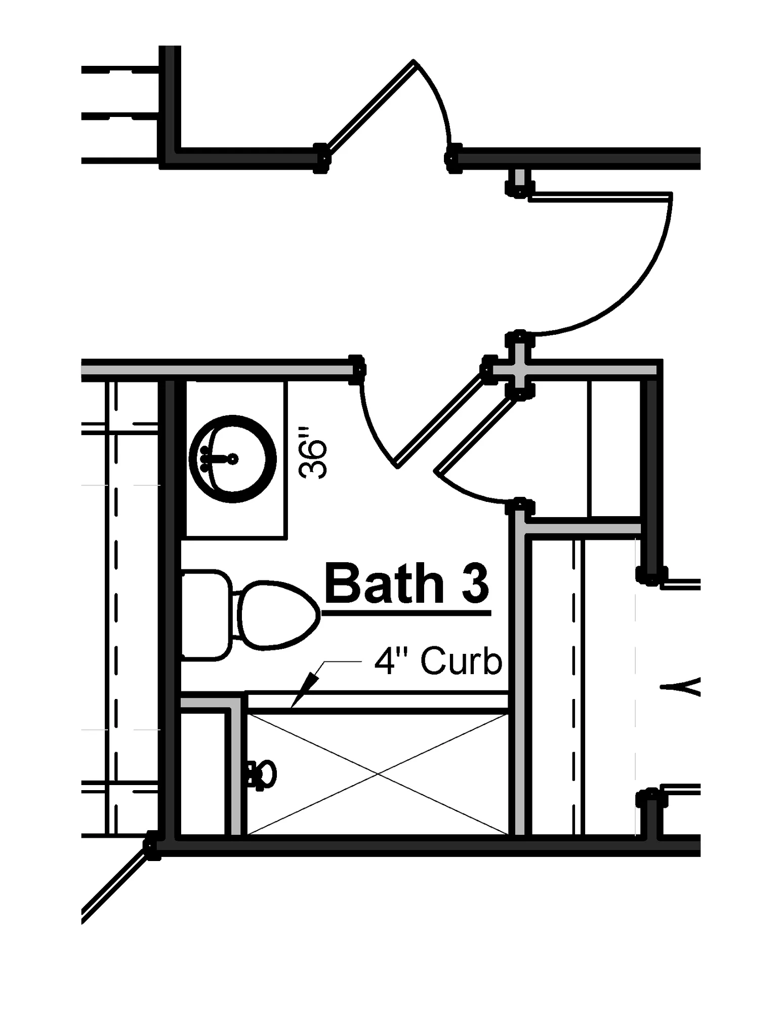 Bath 3 Tile Shower - undefined