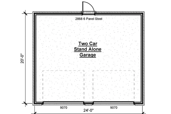 Two Car Stand Alone Garage Option* (Requires Side Load Garage Option)
