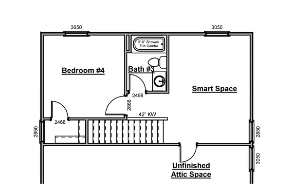 Smart Space Bedroom 4 and Bath 3 Option