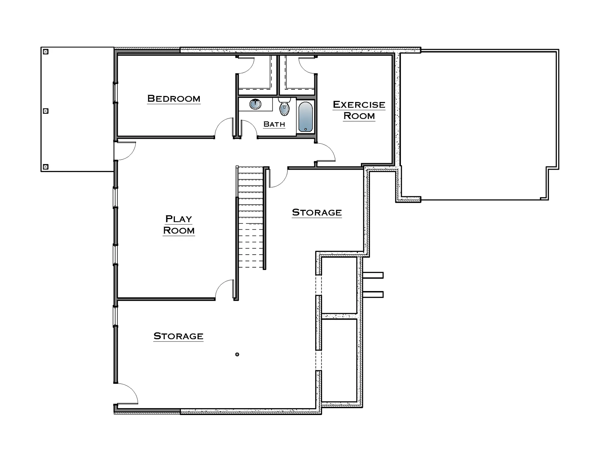 Finished Basement with Exercise Room, Play Room, Bedroom, Full Bath, & Unfinished Storage - undefined
