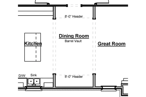 Dining Room Barrel Vault Ceiling Option