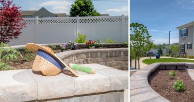 Photos of raised garden beds at Heather Glen Senior Living