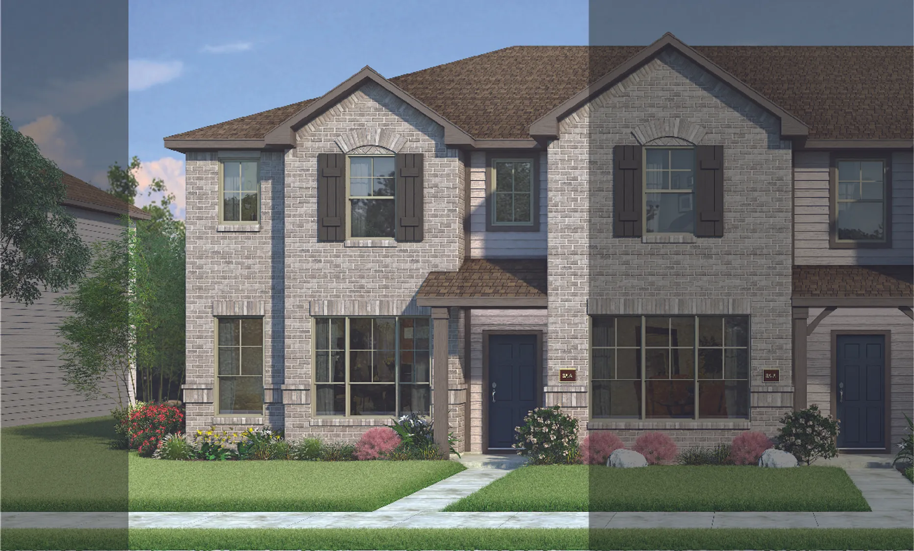 Crockett with Elevation 3A Brick Exterior 2023 Townhomes