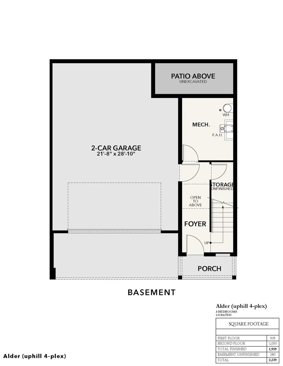 Uphill Alder 4-Plex | Basement