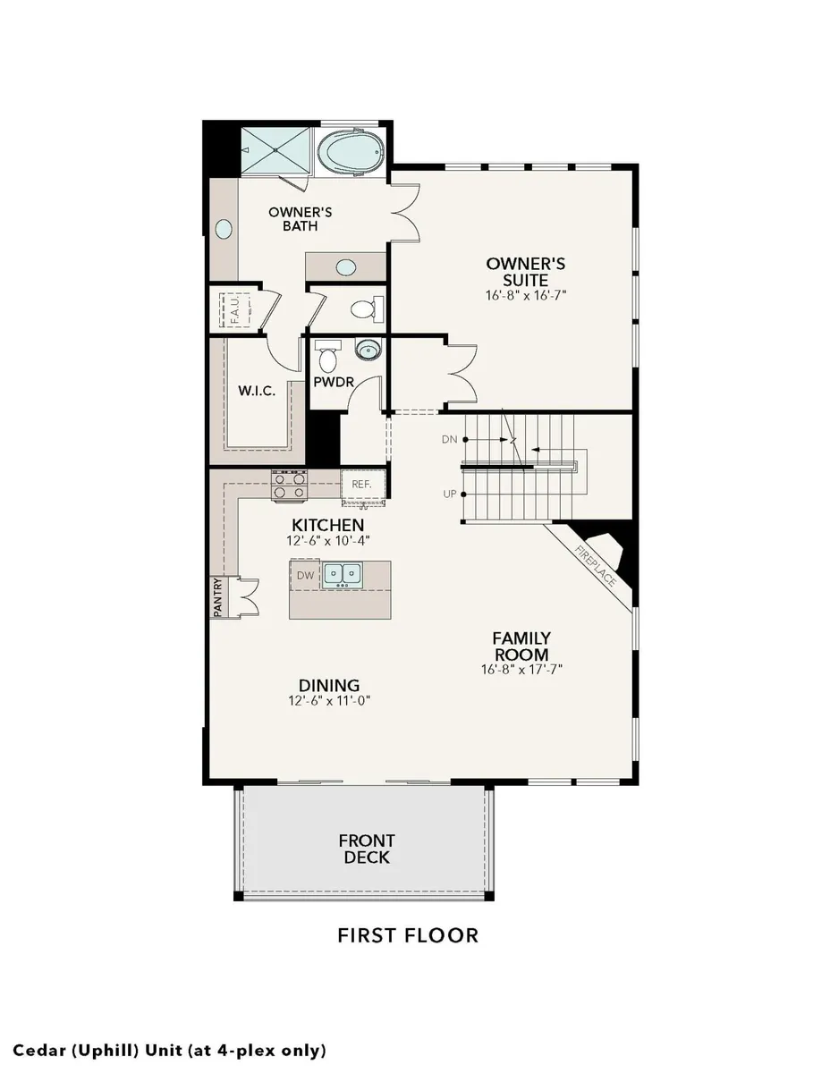 Uphill Cedar 4-Plex | First Floor