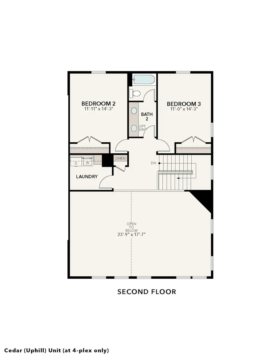 Uphill Cedar 4-Plex | Second Floor