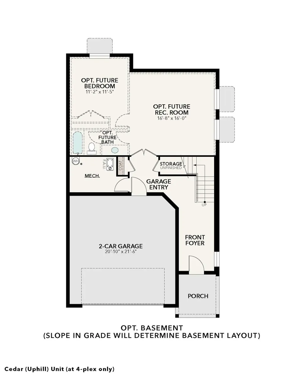 Uphill Cedar 4-Plex | Basement Options