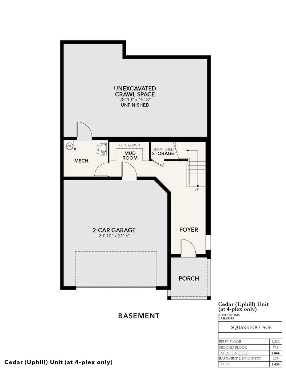 Uphill Cedar 4-Plex | Basement