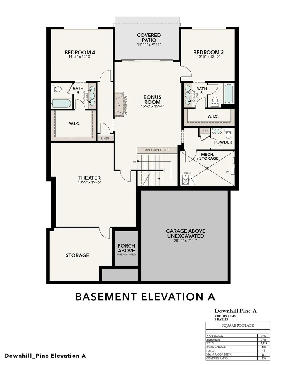 Downhill Estate Pine A | Basement