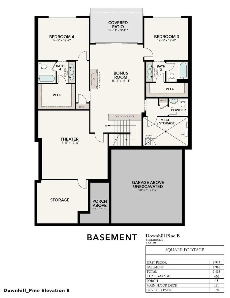 Downhill Estate Pine B | Basement