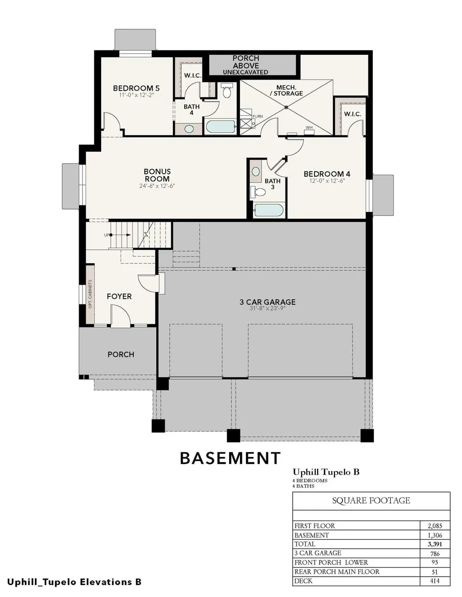 Uphill Estate Tupelo B | Basement