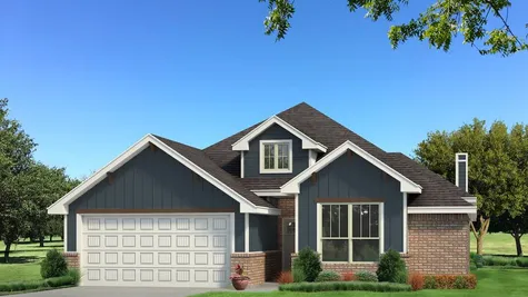 Homes by Taber Brinklee A2 Siding Elevation - Navy Blue
