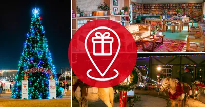 Images of Christmas activities and stores around OKC.