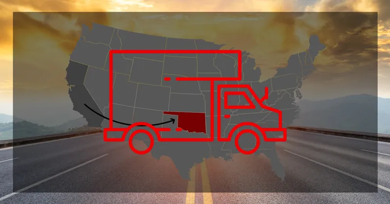 Moving to Oklahoma from California map overlay
