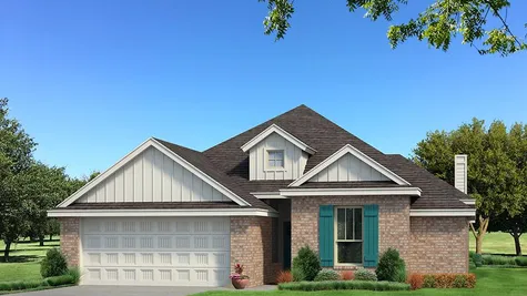 Homes by Taber A Brick Elevation - Pop of Color
