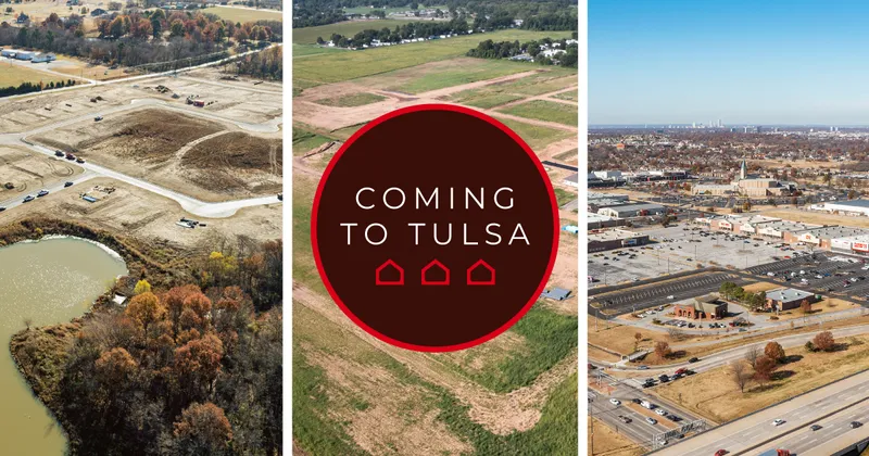 Drone shots of 3 Homes by Taber build sites for new communities in Tulsa Oklahoma