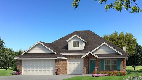 Homes by Taber Shiloh Brick Elevation - Pop of Color