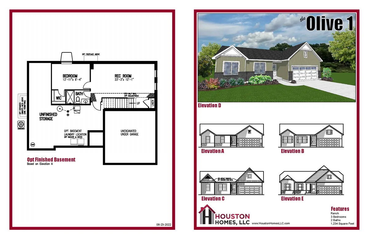 Olive I Ranch Floor Plan by Houston Homes, LLC