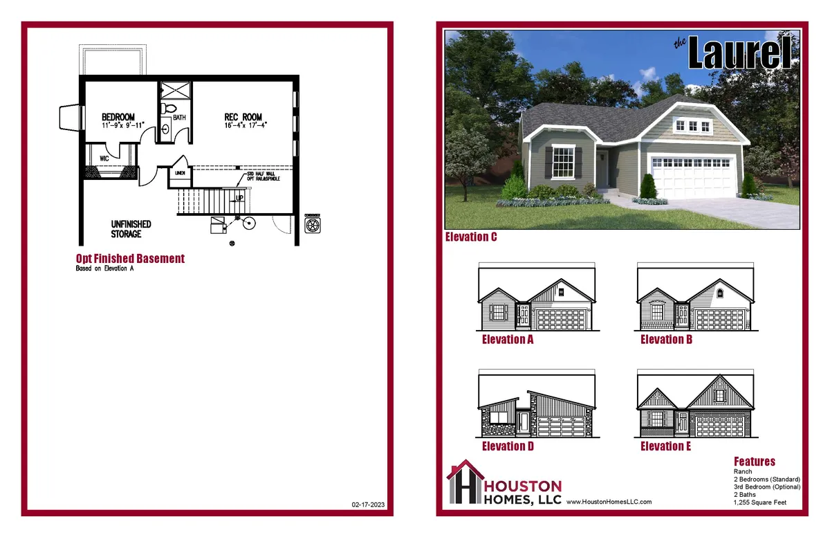 Laurel ll Ranch Floor Plan by Houston Homes, LLC