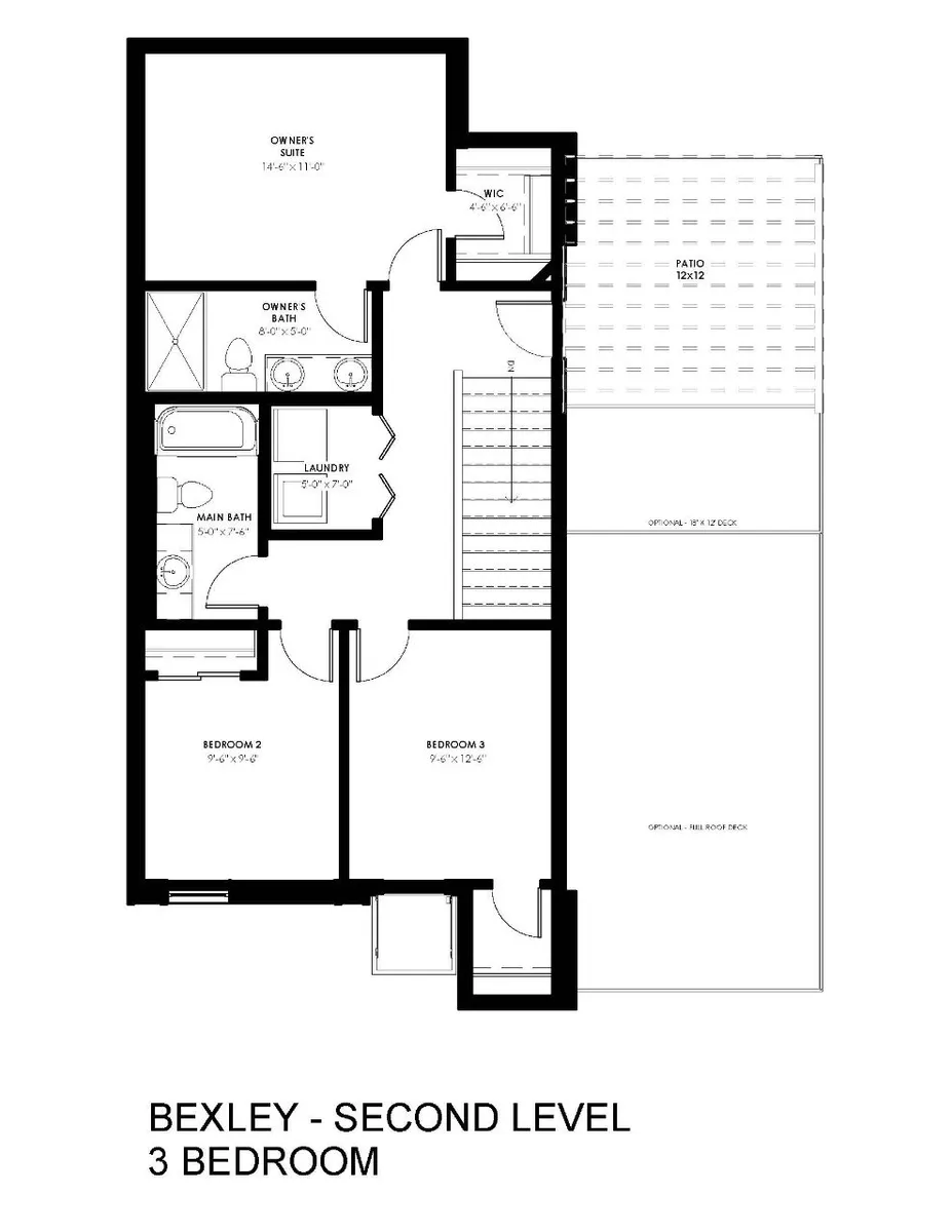 second level of the bexley floor plan