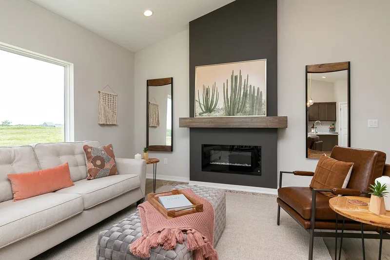 hubbell homes living room fireplace
