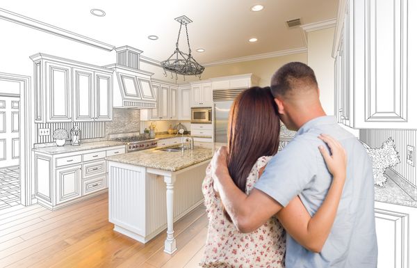Young Couple Looking Inside New Home Kitchen