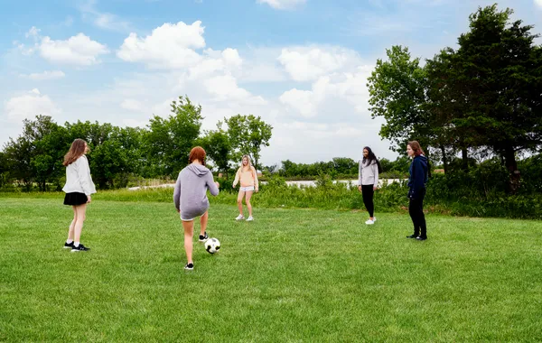 Soccer in green space at new community in Moore, OK