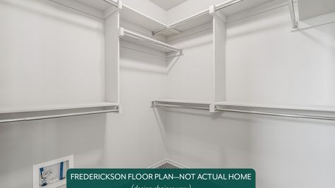 Frederickson. Example photo of main closet in new home in Moore, OK