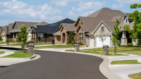  Street scene of new homes in Native Plains in Moore, OK