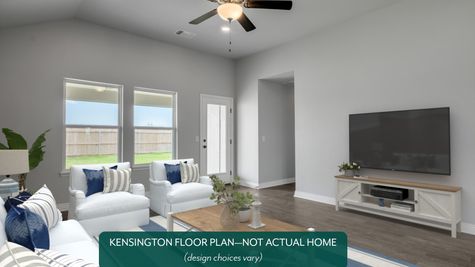 Kensington. Example photo of living room in new home in Norman, OK