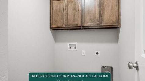 Frederickson. Example photo of laundry room in new home in Moore, OK