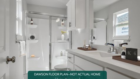 Dawson. Example photo of secondary bathroom in new home in Norman, OK