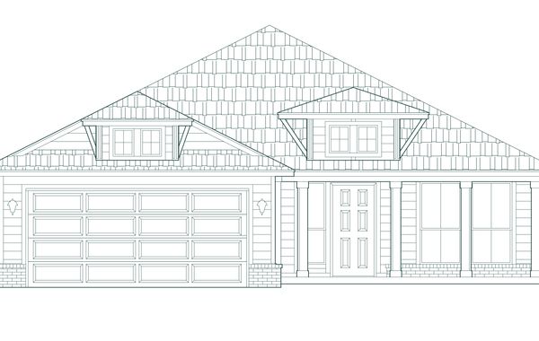This is a coastal craftsman elevation:  It features a great mix of lap siding along the front, long overhangs with cedar brackets and a large front porch accented with oversized windows to give that open air feeling.