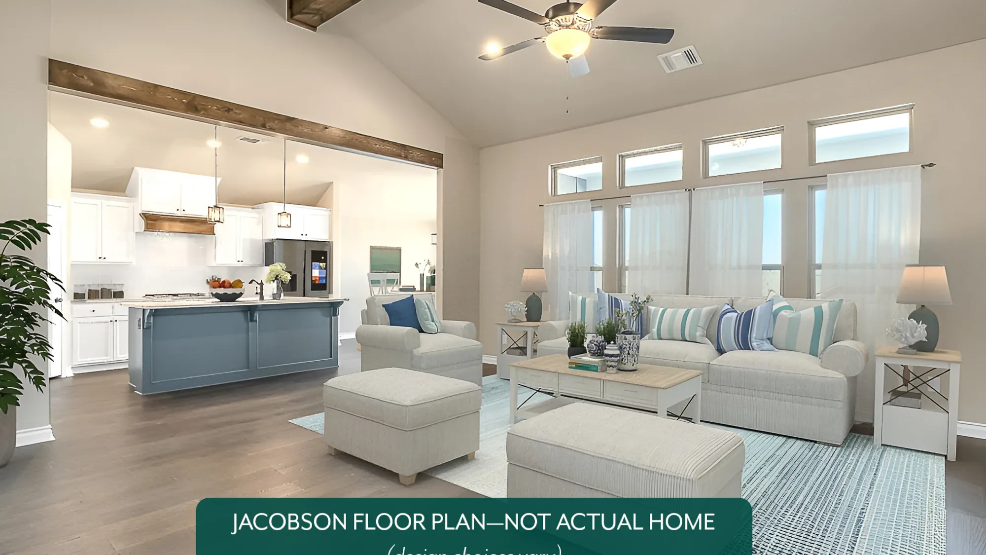 Jacobson. Living Area and Kitchen