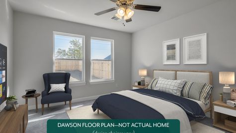 Dawson. Example photo of main bedroom in new home in Norman, OK
