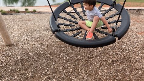  Child playing on playground