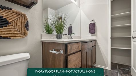 Ivory. Example photo of secondary bathroom in new home in Norman, OK