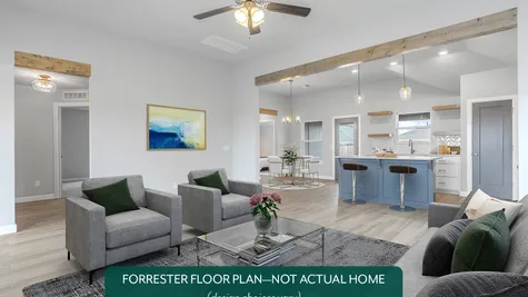 Forrester. Living Area/Kitchen/Dining
