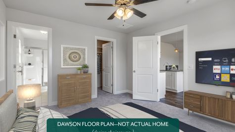 Dawson. Example photo of main bedroom  in new home in Norman, OK