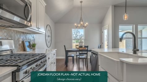Jordan. Kitchen and dining area in new home in Norman, OK